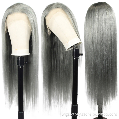 150% 180% Density Natural Hair Wig Pre Pluck,Glueless Long Human Hair Lace Front Wigs,Bule Color Natural Virgin Hair  Black W